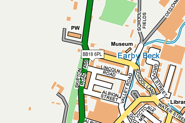 BB18 6PL map - OS OpenMap – Local (Ordnance Survey)