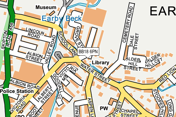 BB18 6PN map - OS OpenMap – Local (Ordnance Survey)