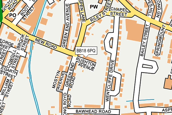BB18 6PQ map - OS OpenMap – Local (Ordnance Survey)