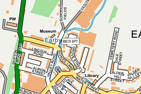 BB18 6PT map - OS OpenMap – Local (Ordnance Survey)