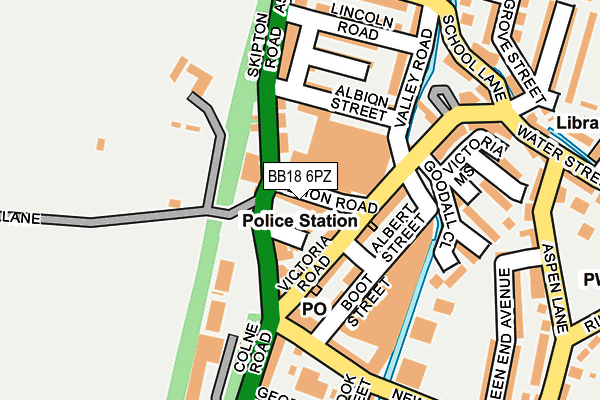 BB18 6PZ map - OS OpenMap – Local (Ordnance Survey)