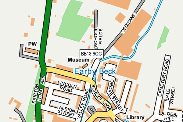 BB18 6QG map - OS OpenMap – Local (Ordnance Survey)