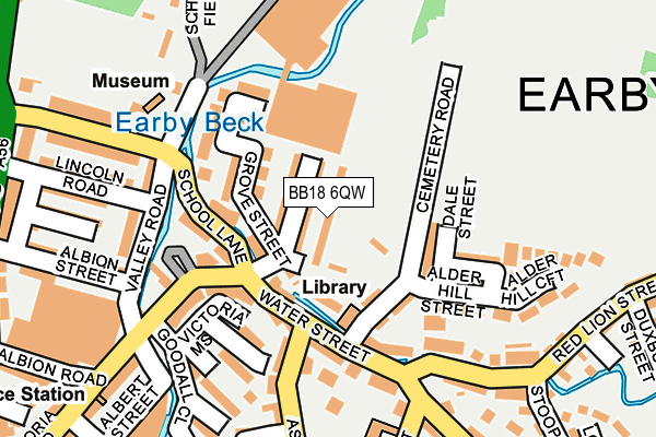 BB18 6QW map - OS OpenMap – Local (Ordnance Survey)