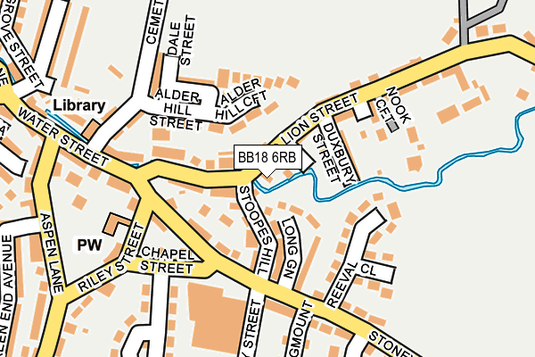 BB18 6RB map - OS OpenMap – Local (Ordnance Survey)