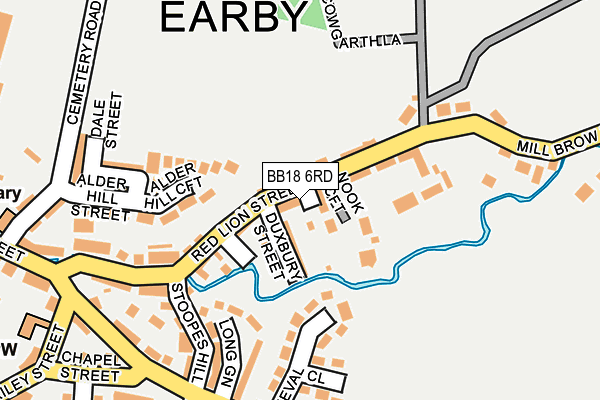 BB18 6RD map - OS OpenMap – Local (Ordnance Survey)