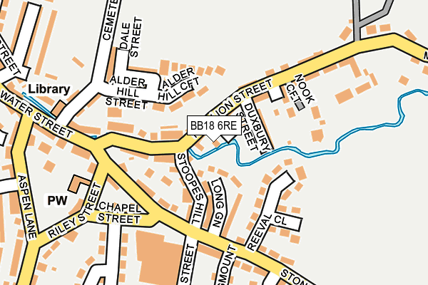 BB18 6RE map - OS OpenMap – Local (Ordnance Survey)