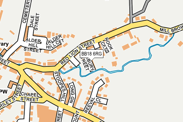 BB18 6RG map - OS OpenMap – Local (Ordnance Survey)