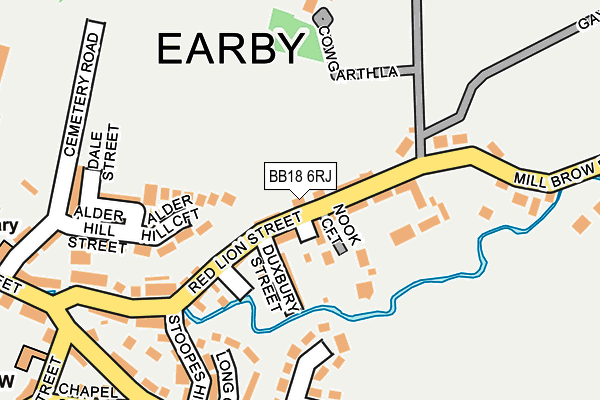 BB18 6RJ map - OS OpenMap – Local (Ordnance Survey)