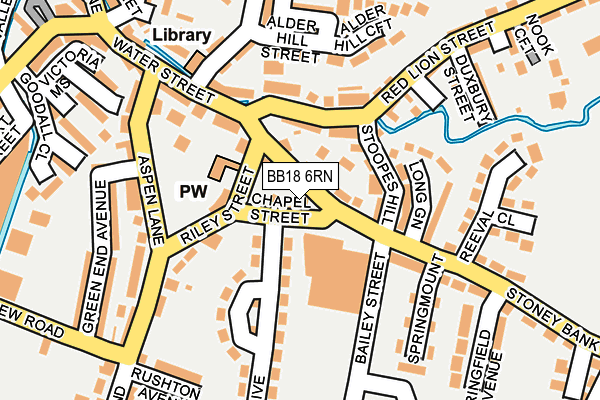 BB18 6RN map - OS OpenMap – Local (Ordnance Survey)