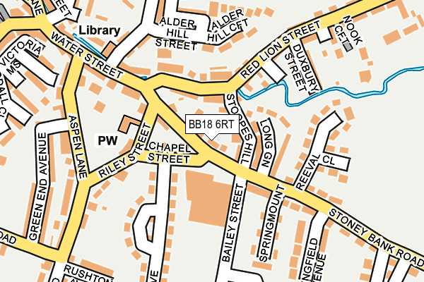 BB18 6RT map - OS OpenMap – Local (Ordnance Survey)