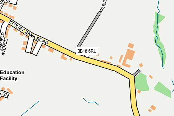 BB18 6RU map - OS OpenMap – Local (Ordnance Survey)