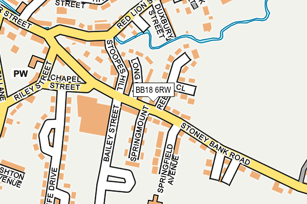 BB18 6RW map - OS OpenMap – Local (Ordnance Survey)