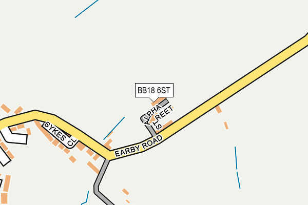 BB18 6ST map - OS OpenMap – Local (Ordnance Survey)