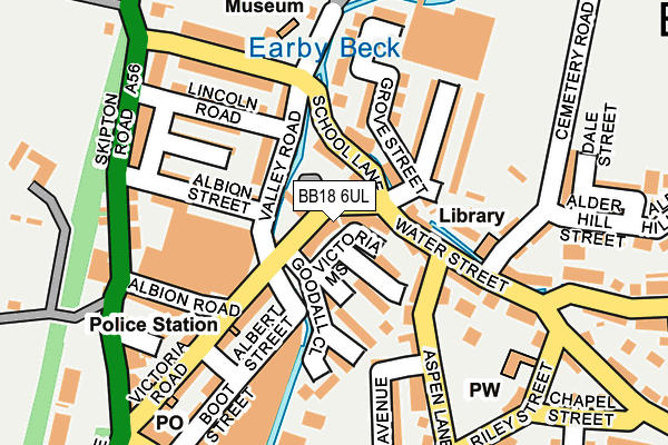BB18 6UL map - OS OpenMap – Local (Ordnance Survey)