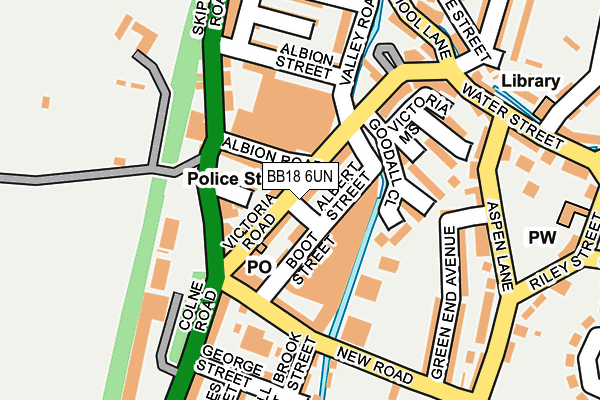 BB18 6UN map - OS OpenMap – Local (Ordnance Survey)