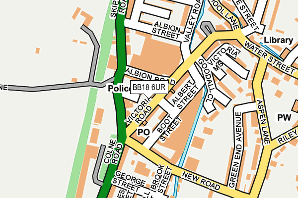 BB18 6UR map - OS OpenMap – Local (Ordnance Survey)