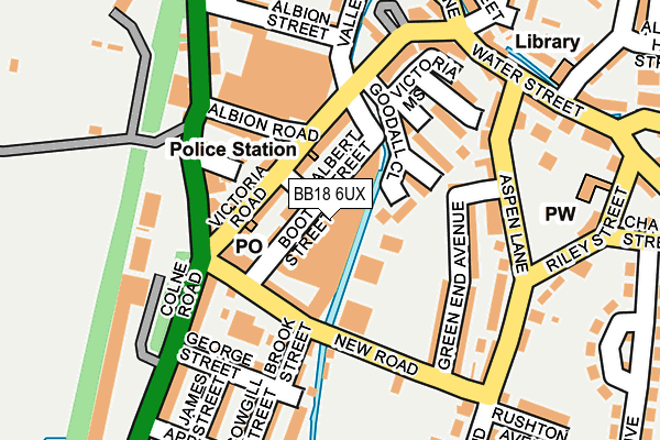 BB18 6UX map - OS OpenMap – Local (Ordnance Survey)