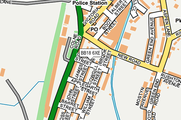 BB18 6XE map - OS OpenMap – Local (Ordnance Survey)