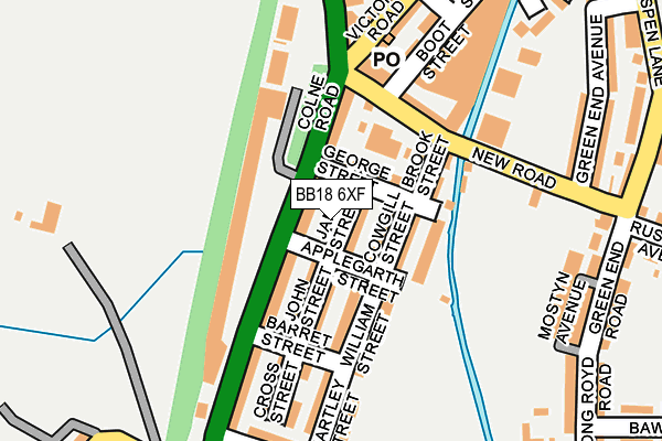 BB18 6XF map - OS OpenMap – Local (Ordnance Survey)