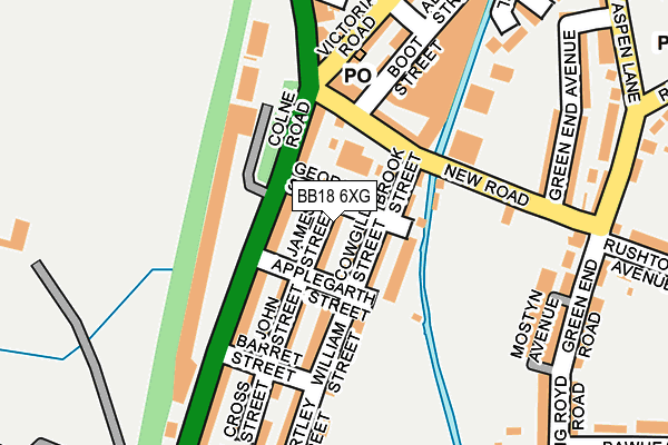 BB18 6XG map - OS OpenMap – Local (Ordnance Survey)