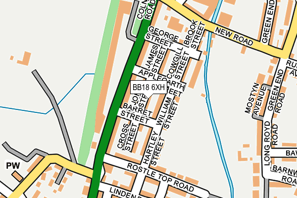 BB18 6XH map - OS OpenMap – Local (Ordnance Survey)