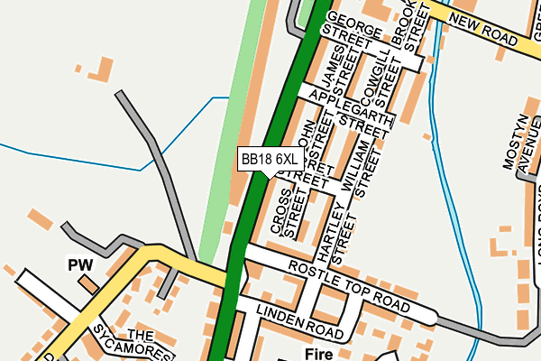 BB18 6XL map - OS OpenMap – Local (Ordnance Survey)