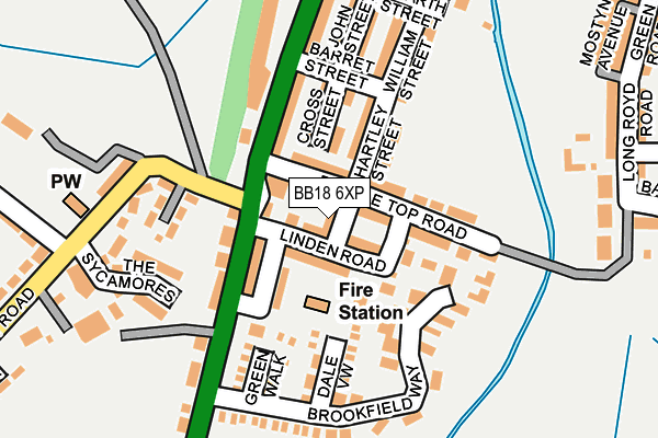 BB18 6XP map - OS OpenMap – Local (Ordnance Survey)