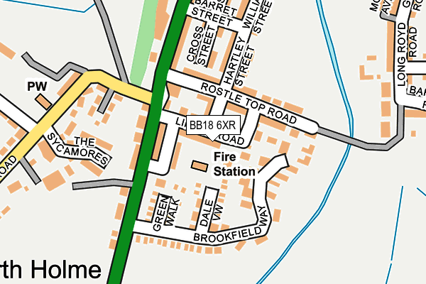 BB18 6XR map - OS OpenMap – Local (Ordnance Survey)