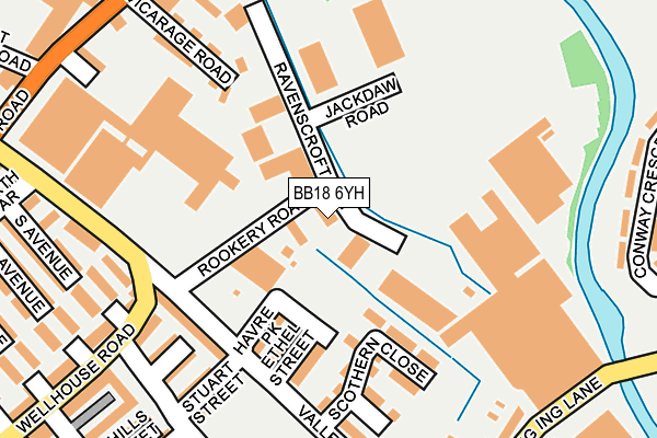 BB18 6YH map - OS OpenMap – Local (Ordnance Survey)