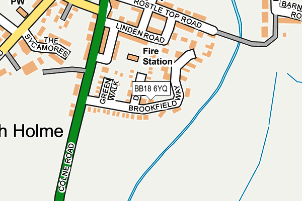 BB18 6YQ map - OS OpenMap – Local (Ordnance Survey)