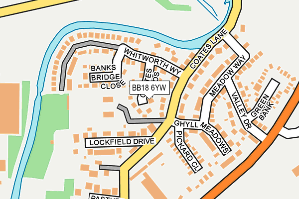 BB18 6YW map - OS OpenMap – Local (Ordnance Survey)