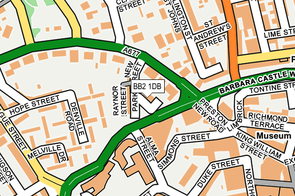 BB2 1DB map - OS OpenMap – Local (Ordnance Survey)