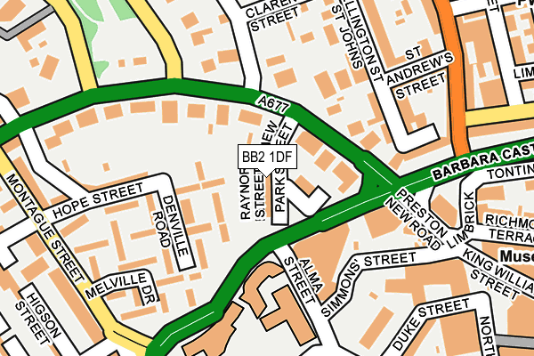 BB2 1DF map - OS OpenMap – Local (Ordnance Survey)