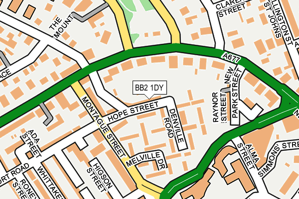 BB2 1DY map - OS OpenMap – Local (Ordnance Survey)