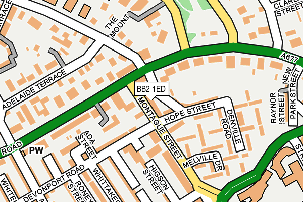BB2 1ED map - OS OpenMap – Local (Ordnance Survey)