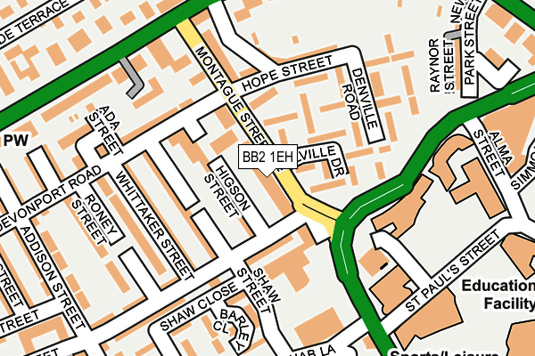 BB2 1EH map - OS OpenMap – Local (Ordnance Survey)