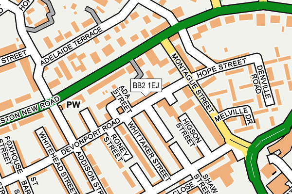 BB2 1EJ map - OS OpenMap – Local (Ordnance Survey)