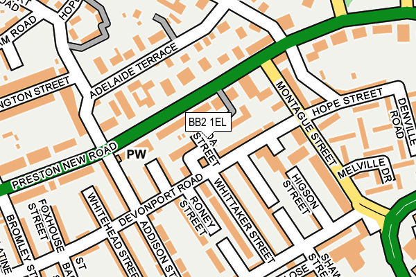 BB2 1EL map - OS OpenMap – Local (Ordnance Survey)