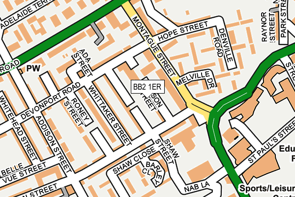 BB2 1ER map - OS OpenMap – Local (Ordnance Survey)