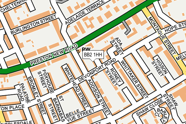 BB2 1HH map - OS OpenMap – Local (Ordnance Survey)