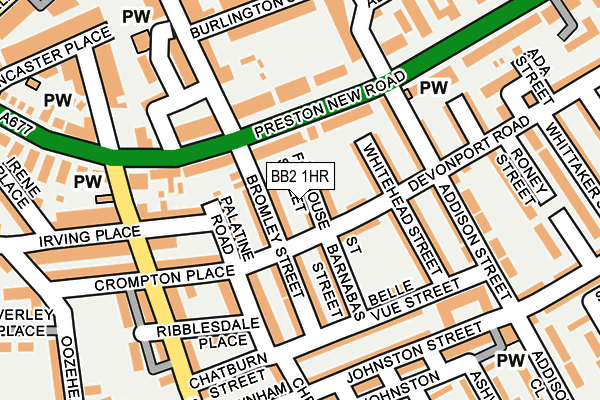 BB2 1HR map - OS OpenMap – Local (Ordnance Survey)