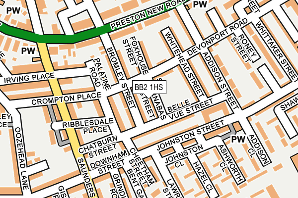 BB2 1HS map - OS OpenMap – Local (Ordnance Survey)