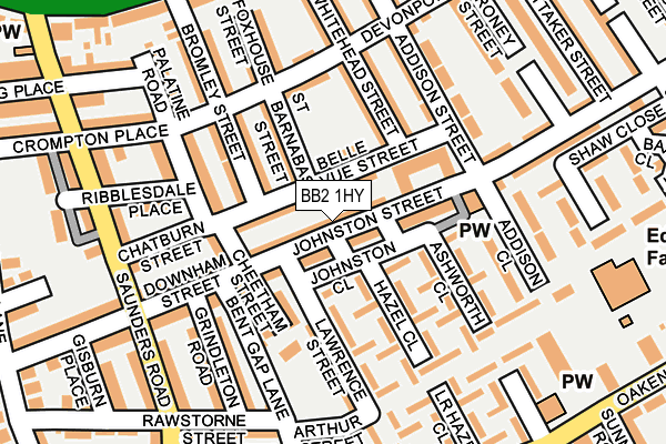 BB2 1HY map - OS OpenMap – Local (Ordnance Survey)