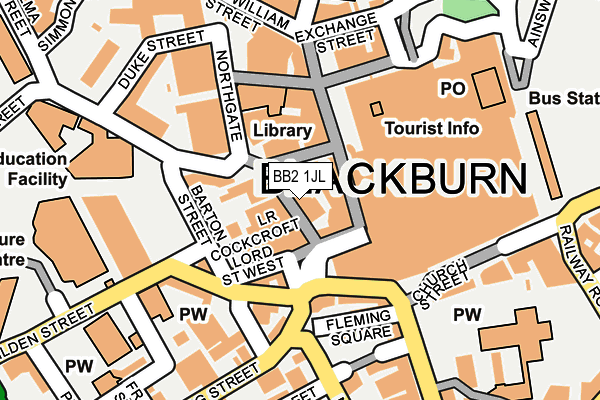 BB2 1JL map - OS OpenMap – Local (Ordnance Survey)