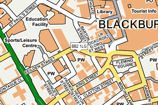 BB2 1LG map - OS OpenMap – Local (Ordnance Survey)