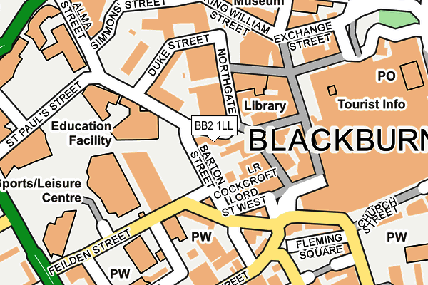 BB2 1LL map - OS OpenMap – Local (Ordnance Survey)