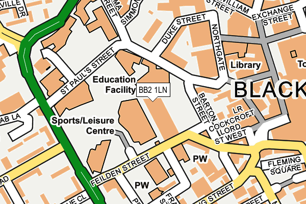 BB2 1LN map - OS OpenMap – Local (Ordnance Survey)