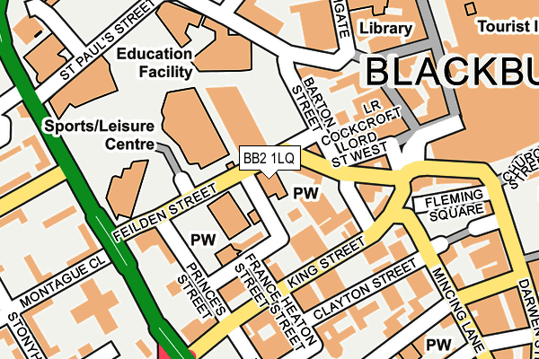 BB2 1LQ map - OS OpenMap – Local (Ordnance Survey)