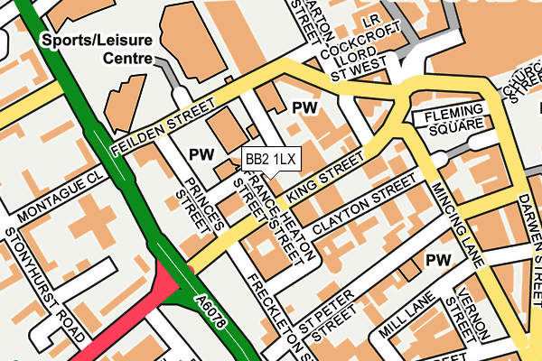 BB2 1LX map - OS OpenMap – Local (Ordnance Survey)