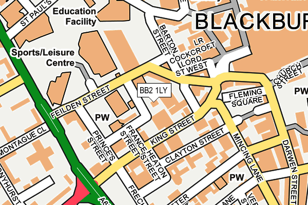 BB2 1LY map - OS OpenMap – Local (Ordnance Survey)